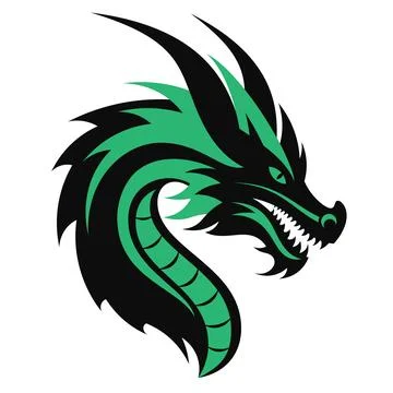 Dragon silhouette on a white background, vector illustration. Stock Illustration