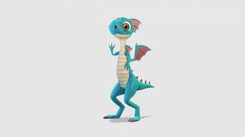 Dragon stands and greets with one hand 库存影片 163341248
