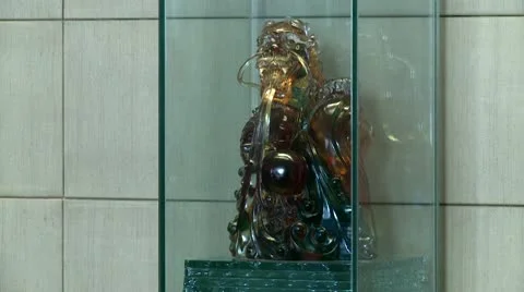 Dragon statue made of glass Stock Footage 10588385