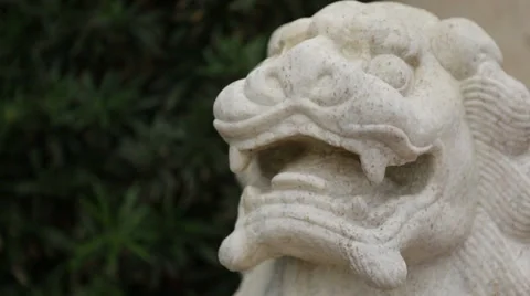 Dragon statue rack focus Stock Footage 37277762