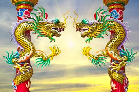 Dragon statue sky Stock Photos