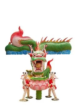 Dragon statue on white background. Foto stock