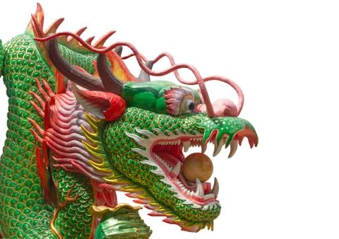 Dragon statue on white background. 스톡 사진