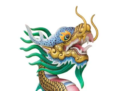 Dragon statue on white background. Foto stock