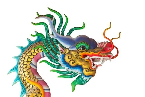 Dragon statue on white background. 스톡 사진