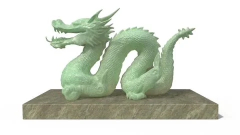 Dragon stature in stone Stock Illustration