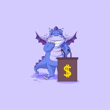 Dragon sticker emoticon training presentation Stock Illustration