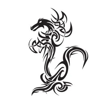 Dragon tattoo art vector Stock Illustration