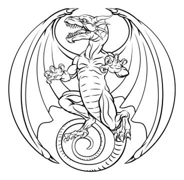 Dragon Tattoo Design Stock Illustration