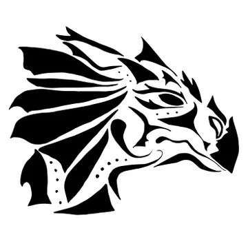 Dragon tattoo on white background Stock Illustration