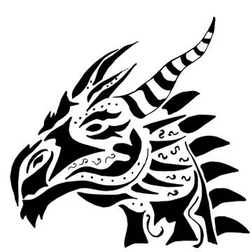 Dragon tattoo on white background Stock Illustration