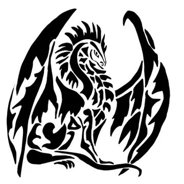 Dragon tattoo on white background Stock Illustration