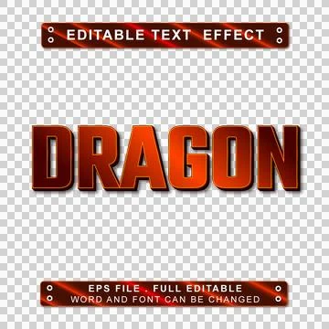 Dragon text effect editable Stock Illustration