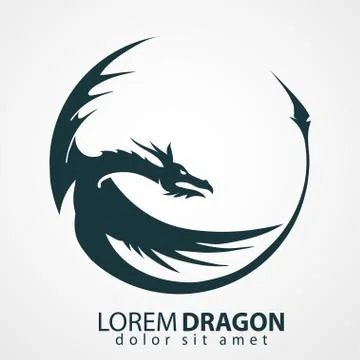 Dragon vector silhouette Stock Illustration