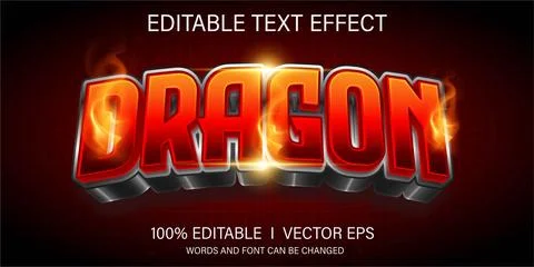 Dragon vector text effect with modern style design Stock Illustration