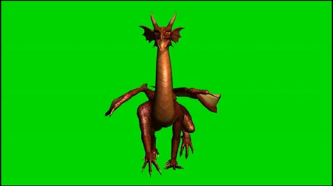 Dragon walk - isolated green screen footage 動画素材 33643275