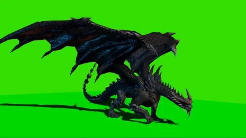Dragon Walking on Green Screen 03 Stock-Footage 222492992
