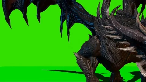 Dragon Walking on Green Screen 06 Stock Footage 222493061