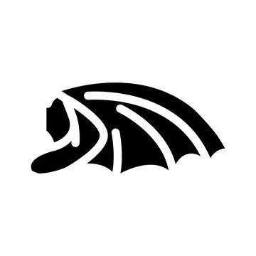 Dragon wing glyph icon vector illustration Ilustração Stock