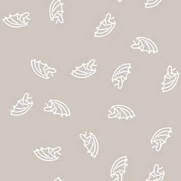 Dragon wing line vector seamless pattern Illustrazione stock