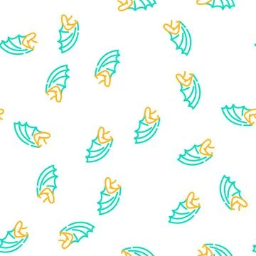 Dragon wing vector seamless pattern Illustrazione stock