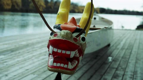Dragonboat Head, Close Up Stock Footage