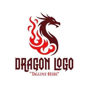 Dragonborn Emblem Logo Stock Illustration