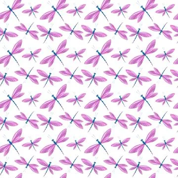 Dragonflies in flight Stock Illustration