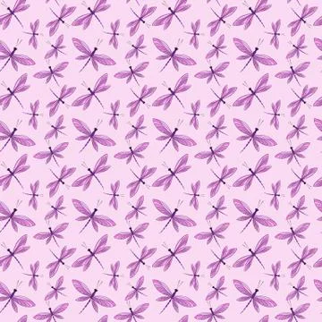 Dragonflies in flight Stock Illustration