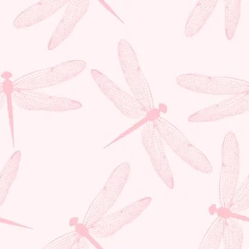 Dragonflies seamless background Stock Illustration