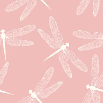 Dragonflies seamless background Stock Illustration