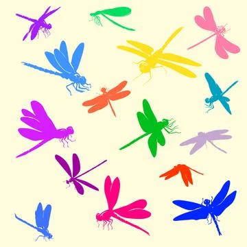 Dragonfly 015 color Stock Illustration