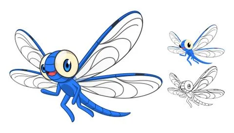 Dragonfly Cartoon Character Stock Illustration
