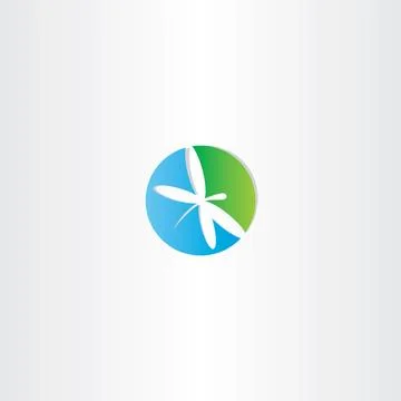 Dragonfly circle logo vector icon Stock Illustration