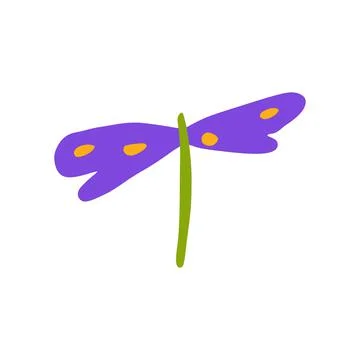 Dragonfly in doodle style Stock Illustration