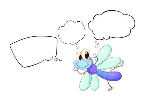 A dragonfly with empty callouts Stock Illustration