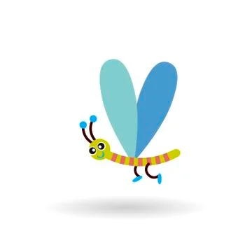 Dragonfly flat color vector icon Stock Illustration