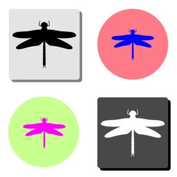 Dragonfly. flat vector icon Illustrazione stock