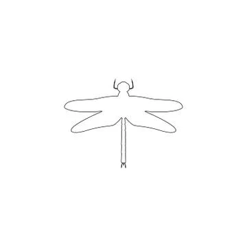 Dragonfly. flat vector icon Illustrazione stock