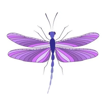 Dragonfly in flight Stock Illustration
