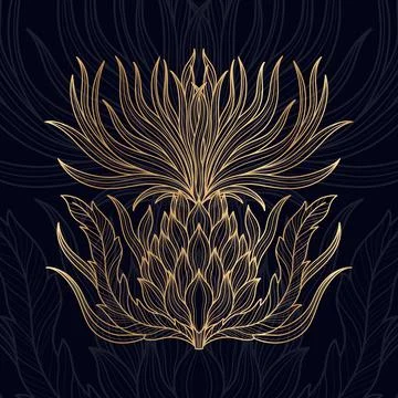 Dragonfly flower Stock Illustration