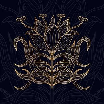 Dragonfly flower Stock Illustration