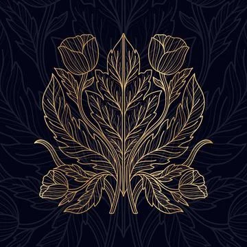 Dragonfly flower Illustrazione stock