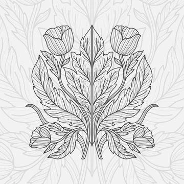 Dragonfly flower Stock Illustration