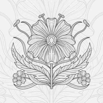 Dragonfly flower Stock Illustration