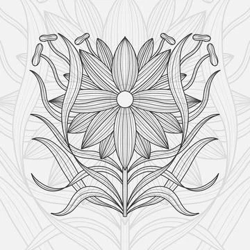 Dragonfly flower Stock Illustration