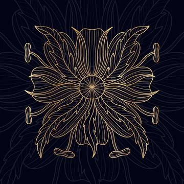 Dragonfly flower Stock Illustration