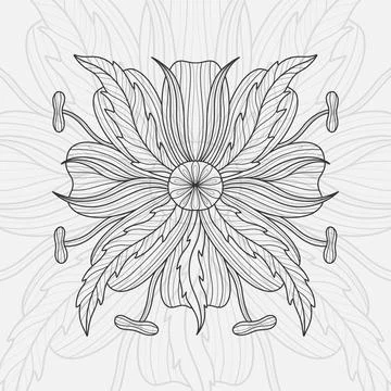 Dragonfly flower Stock Illustration