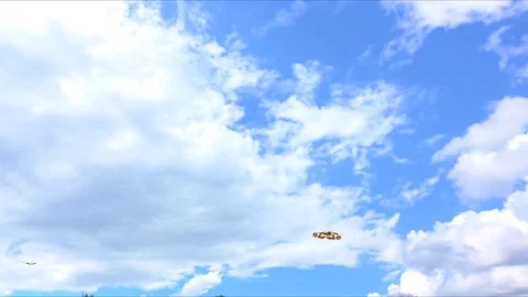 Dragonfly herd flying slow motion beautiful  herd and sky blue Stock Footage 82733953