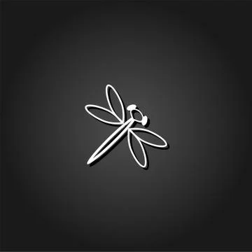 Dragonfly icon flat. Stock Illustration